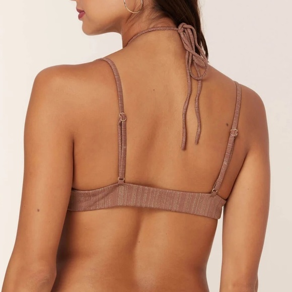 Andie Bikini Set The Casablanca Top Bikini Bottom Latte Sparkle size Small NWT - Picture 2 of 13
